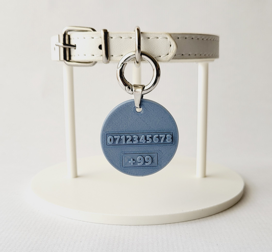 Collier pour chat personnalisé – Médaille en polymère – Bleu