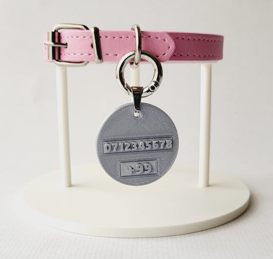 Collier pour chat personnalisé – Médaille en polymère – Argent